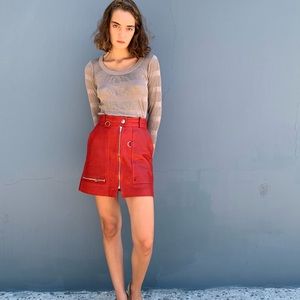 Red leather Isabel Marant mini skirt
